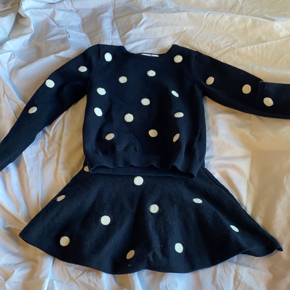 Girls sweater set skirt and top